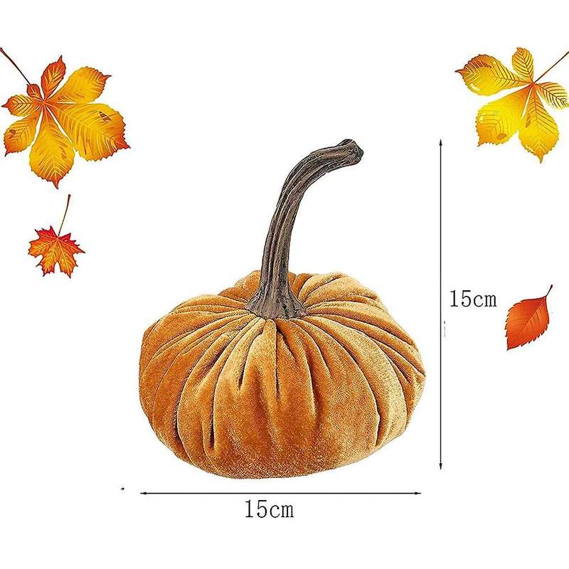 Large Velvet Pumpkins for Decorating,Handmade Artificial Harvest Pumpkins,Fall Halloween Thanksgivi