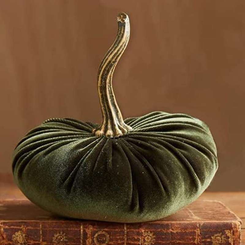 Large Velvet Pumpkins for Decorating,Handmade Artificial Harvest Pumpkins,Fall Halloween Thanksgivi