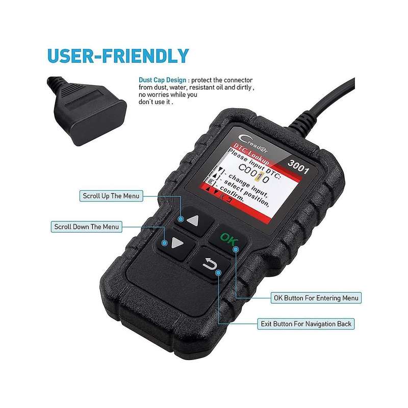 Launch Creader 3001 Obd2 Car Reader Scanner Engine Fault Code Reader Car Diagnostic Tool Check Engin