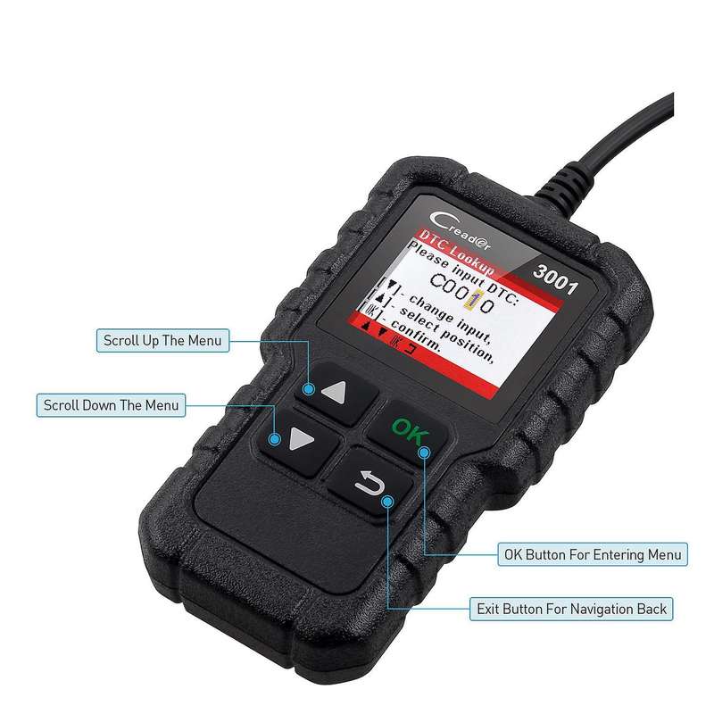 Launch X431 Cr3001 Auto Full Obd2 Obdii Code Reader Scanner Creader 3001