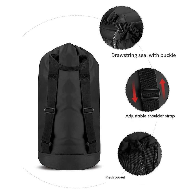 Laundry Bag with Shoulder Straps and Mesh Pocket Laundry Backpack Large Portable Laundry Hamper for