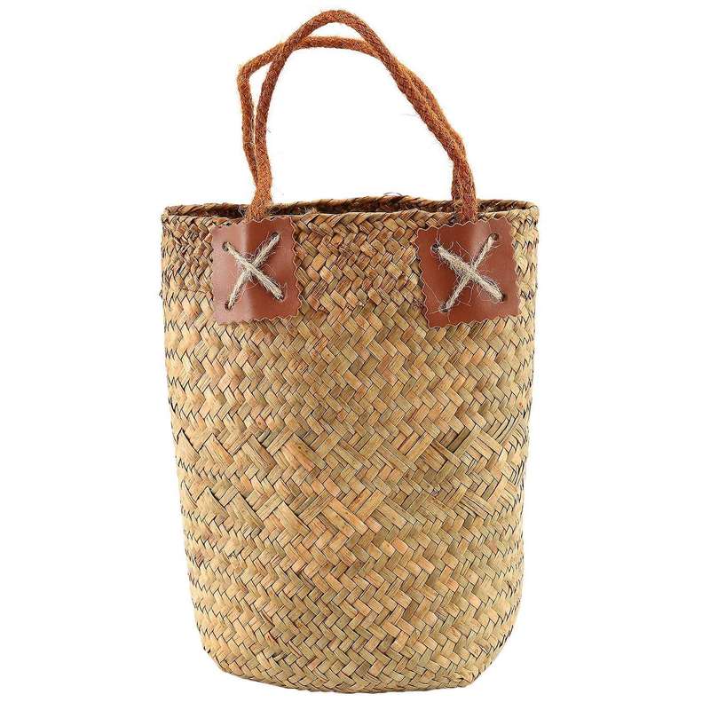 Lavender Vase Woven Sundries Baskets Hanging Flower Basket Babysbreath Potted Flowerpot Home Basket