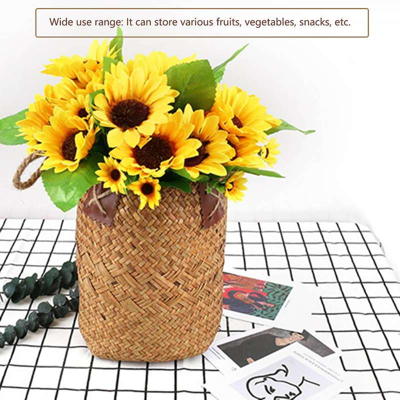 Lavender Vase Woven Sundries Baskets Hanging Flower Basket Babysbreath Potted Flowerpot Home Basket