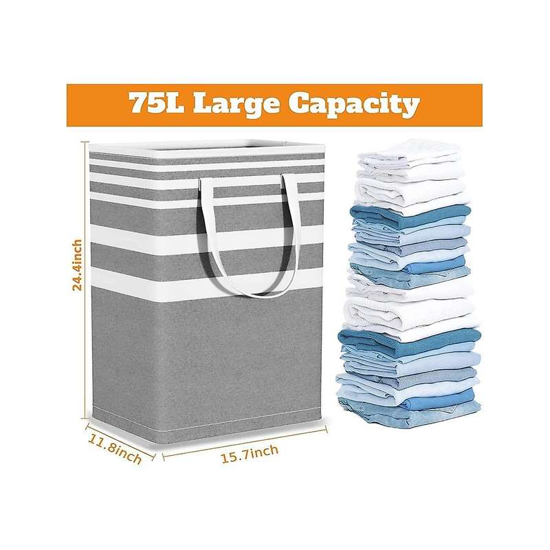 Laundry Basket, 3-pack 75l Waterproof Laundry Hamper, Collapsible Laundry Bag with Extended Handles