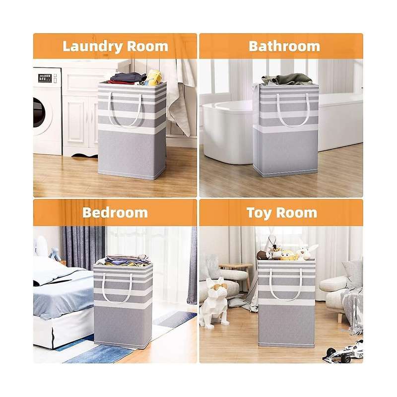 Laundry Basket, 3-pack 75l Waterproof Laundry Hamper, Collapsible Laundry Bag with Extended Handles