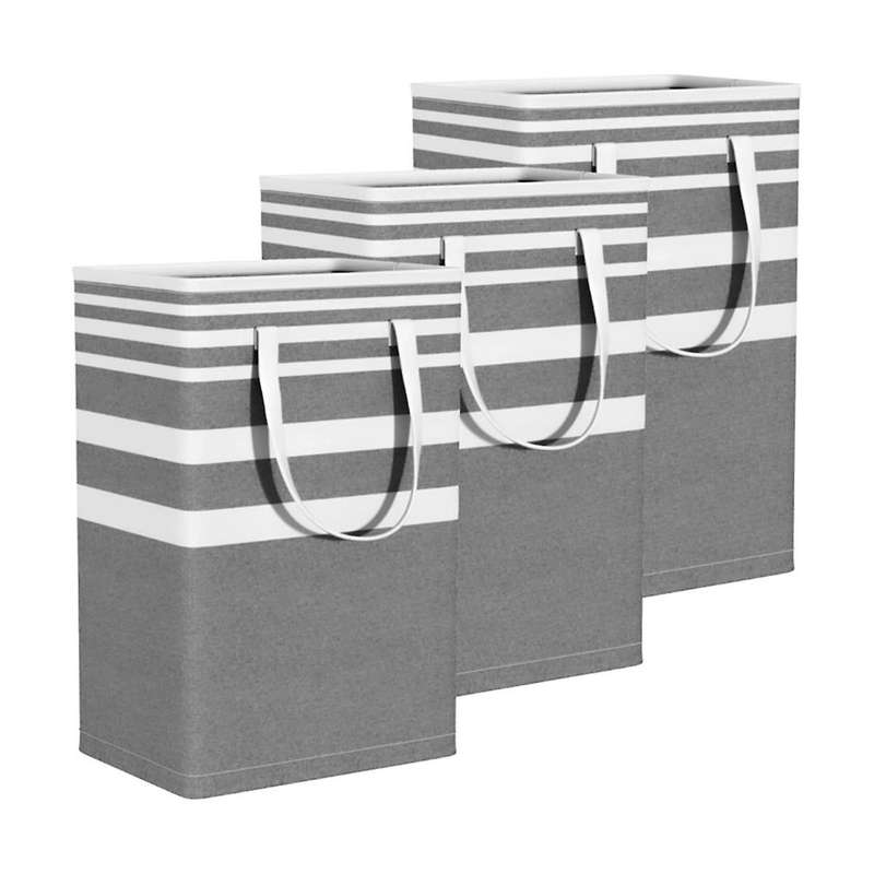 Laundry Basket, 3-pack 75l Waterproof Laundry Hamper, Collapsible Laundry Bag with Extended Handles
