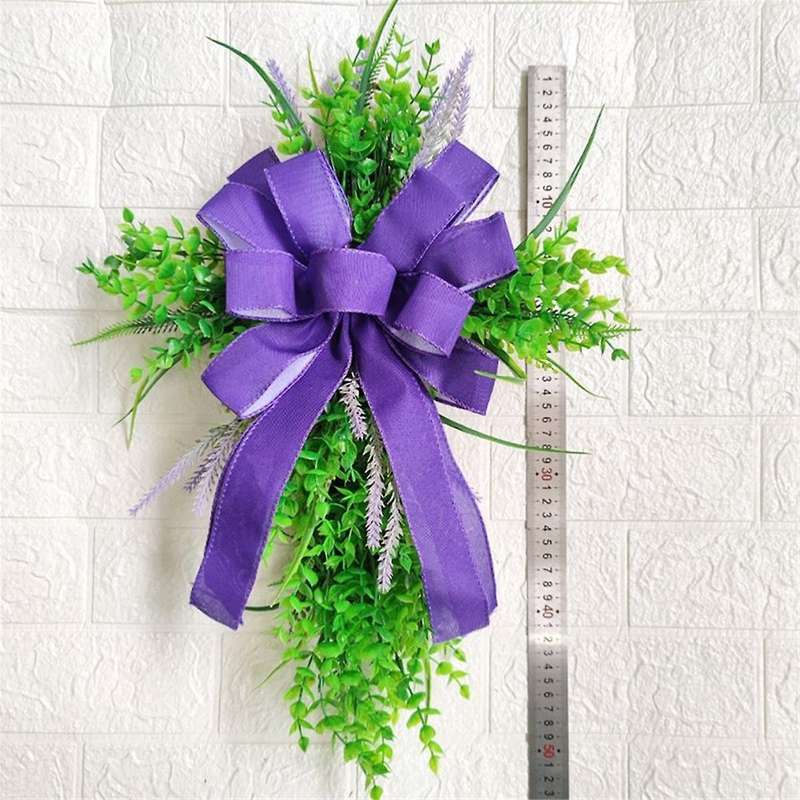 Lavender Wreaths for Front Door, Artificial Spring Easter Wreaths with Green Leaf, Farmhouse Wreath