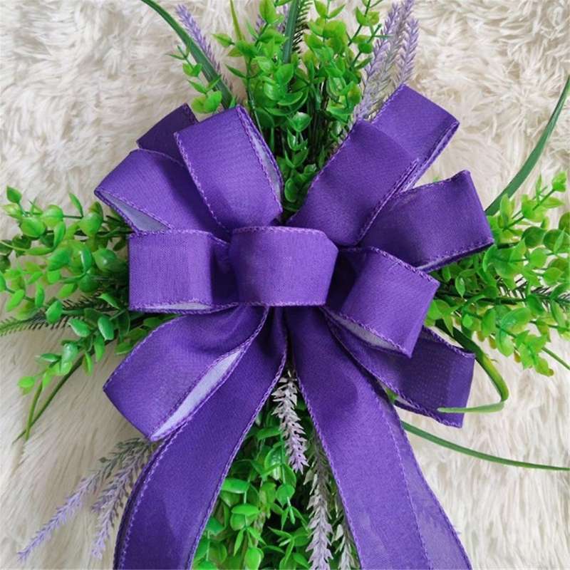 Lavender Wreaths for Front Door, Artificial Spring Easter Wreaths with Green Leaf, Farmhouse Wreath