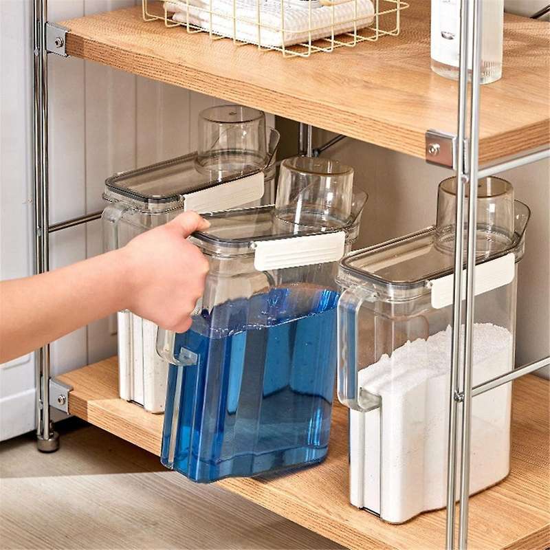 Laundry Detergent Basket Washing Powder Container Plastic Laundry Hamper with Lid