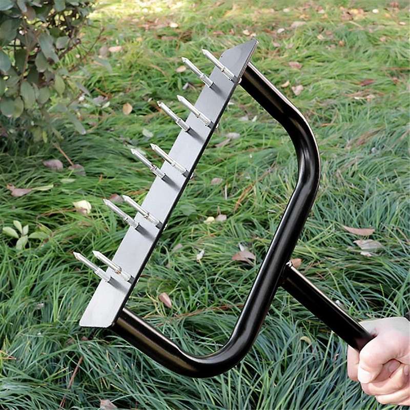 Lawn Aerator Spike Metal Manual Dethatching Soil Aerating LawnPre-Grass Aerator Garden Tools