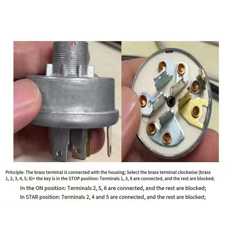 Lawn Mower Ignition Switch 6-Pin Ignition Switch for Lawn Mowers and Agricultural Vehicles Tractor 5