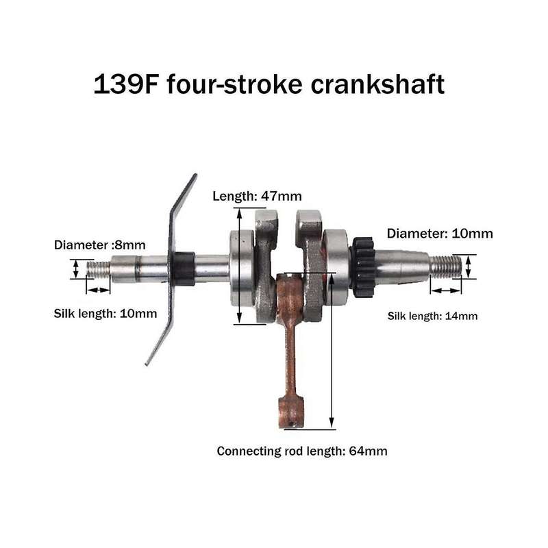 Lawn Mower Crankshaft for 139f Stroke Tiller Main Crank Shaft Trimmer Brushcautter Strimmer Blower