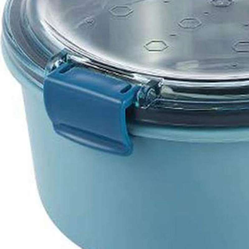 Layer Insulation Round Stainless Steel Lunch Box Hermetic Lunch Box for Adults Or Kids Silver 1000ML
