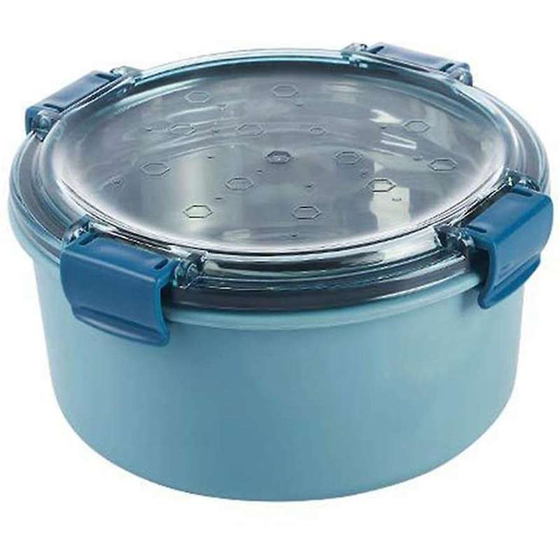 Layer Insulation Round Stainless Steel Lunch Box Hermetic Lunch Box for Adults Or Kids Silver 1000ML