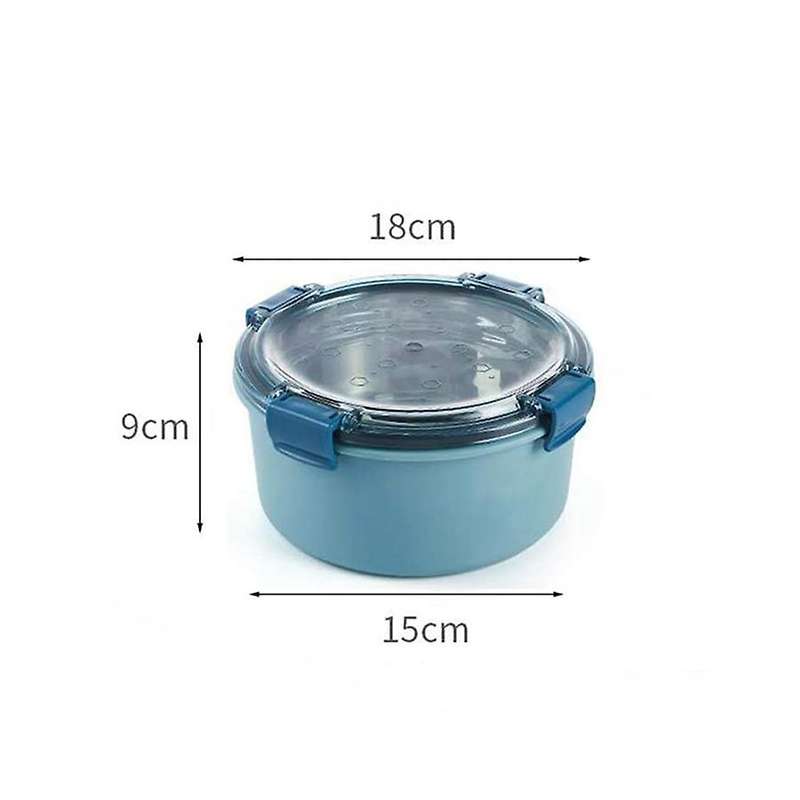 Layer Insulation Round Stainless Steel Lunch Box Hermetic Lunch Box for Adults Or Kids Silver 1000ML