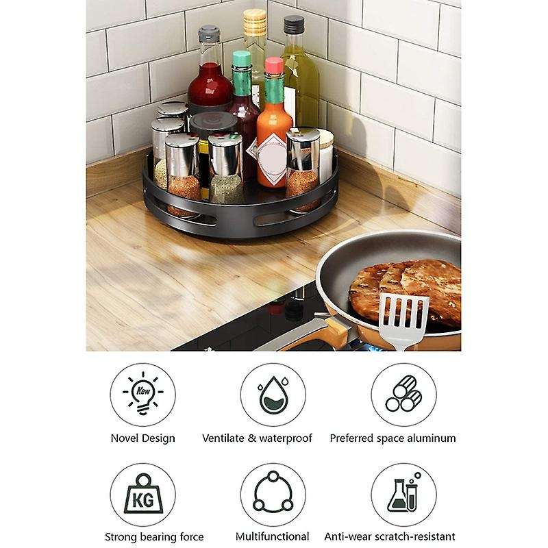 Lazy Turntable Cabinet Organizer -9.8 Inch Plastic Clear Spinning Organization & Storage Container