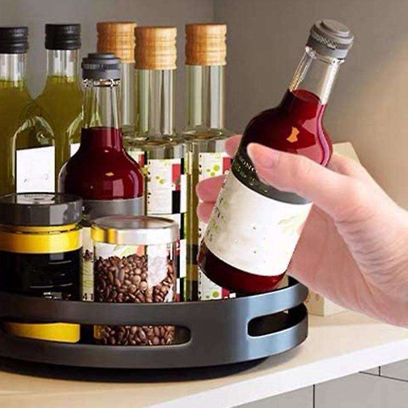 Lazy Turntable Cabinet Organizer -9.8 Inch Plastic Clear Spinning Organization & Storage Container