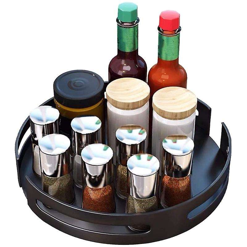 Lazy Turntable Cabinet Organizer -9.8 Inch Plastic Clear Spinning Organization & Storage Container