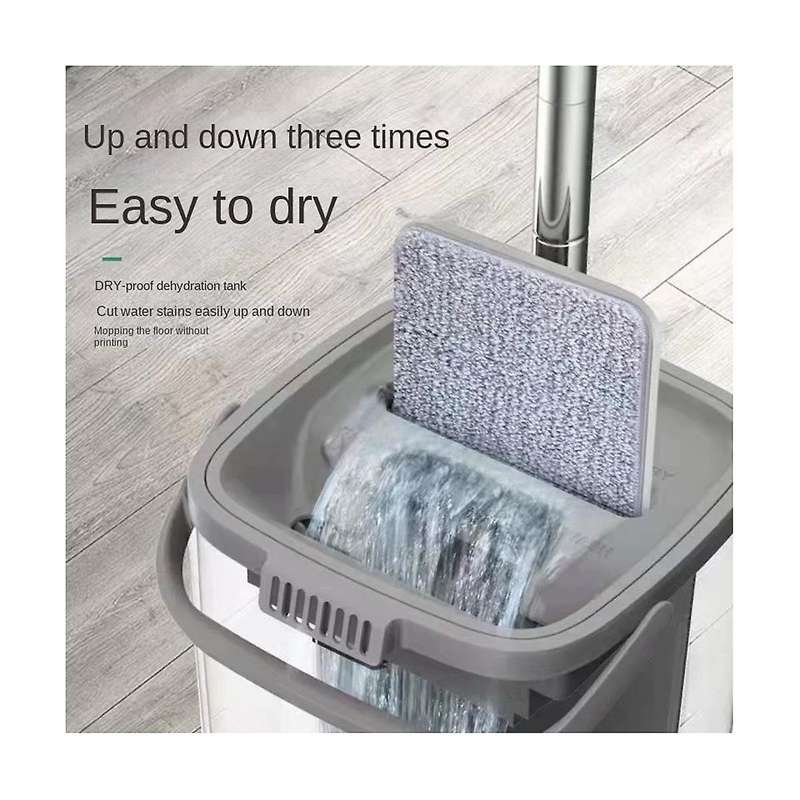 Lazy Flat Floor Mops and Bucket Set Floor Cleaning System with Washable Microfiber Pads for Hardwood