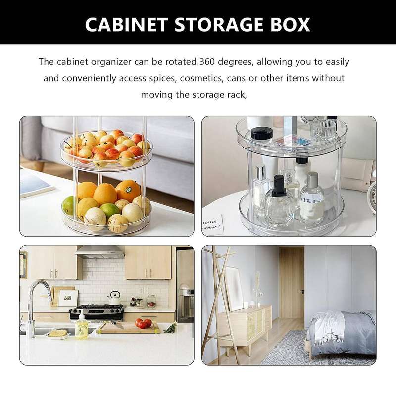 Lazy Turntable Cabinet Organizer,clear Lazy Organizer Rack for Cabinet for Kitchen Bathroom B