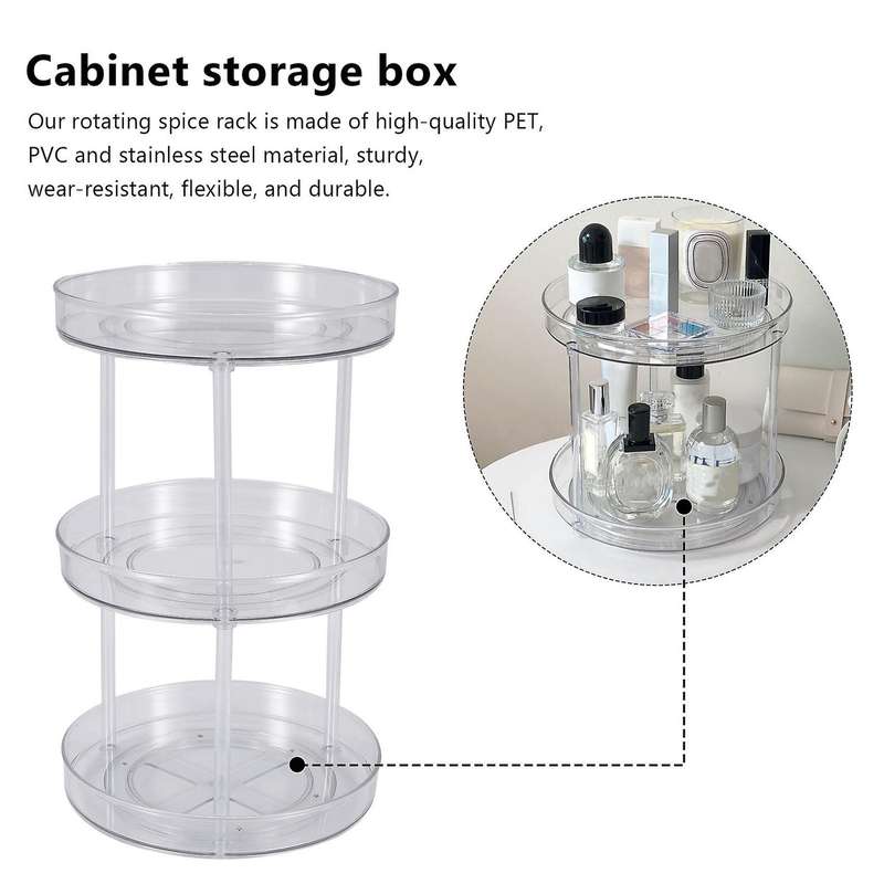 Lazy Turntable Cabinet Organizer,clear Lazy Organizer Rack for Cabinet for Kitchen Bathroom B