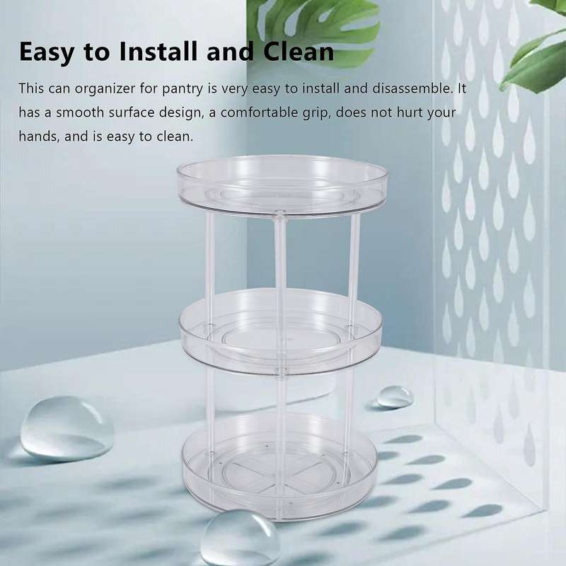 Lazy Turntable Cabinet Organizer,clear Lazy Organizer Rack for Cabinet for Kitchen Bathroom B