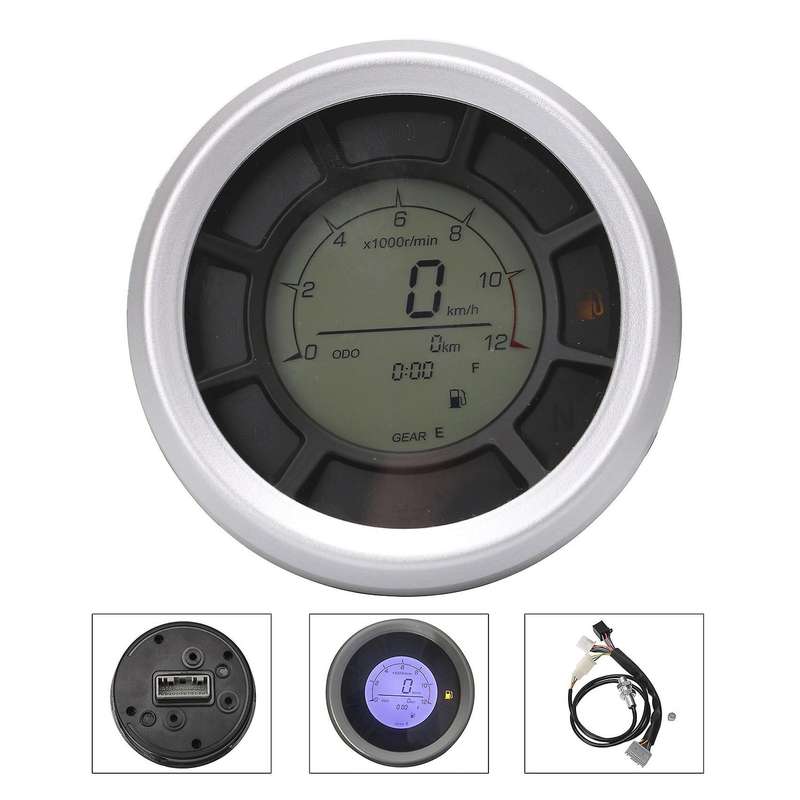 LCD Digital for Motorcycle Odometer Speedometer Tachometer Gauge Backlight 95mm