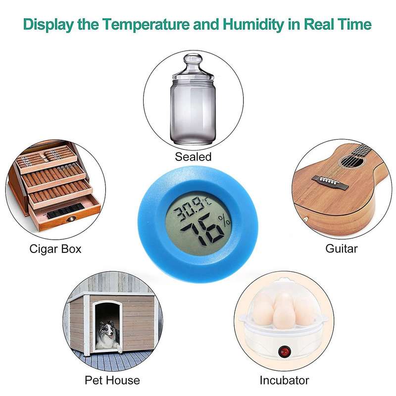 LCD Display Round Digital Thermometer Hygrometer Temperature Meter Tester for Animal