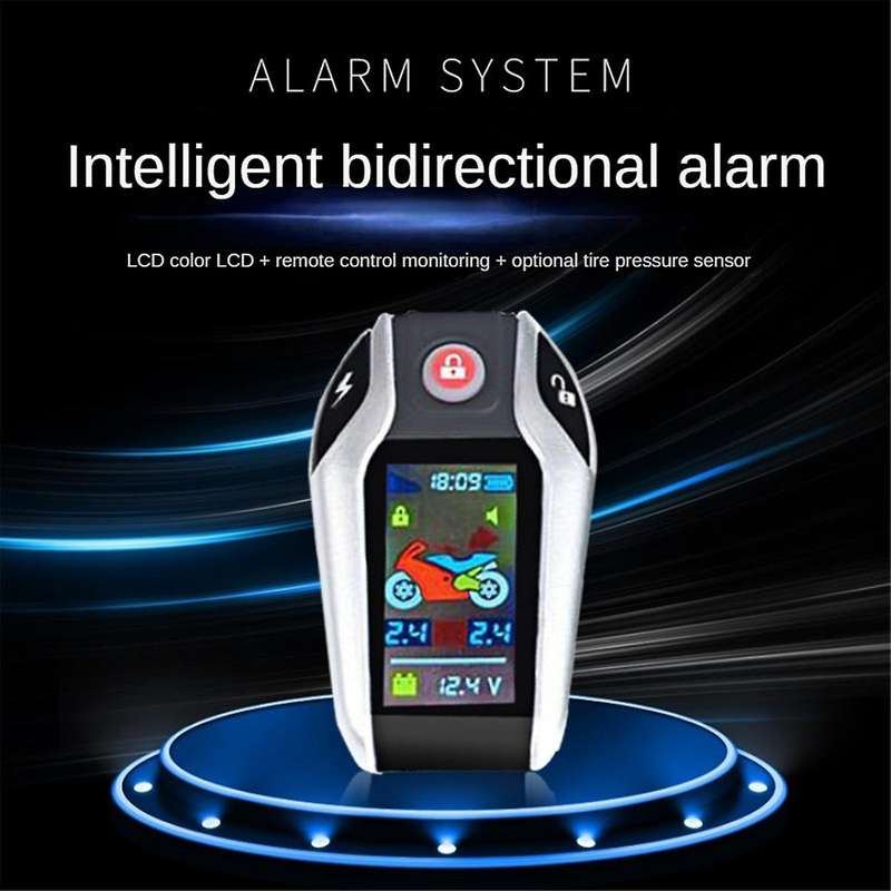 Lcd Motorcycle Alarm Auto Lock/unlock Security System Two Anti-theft Alarms Keyless Engine Start,ti