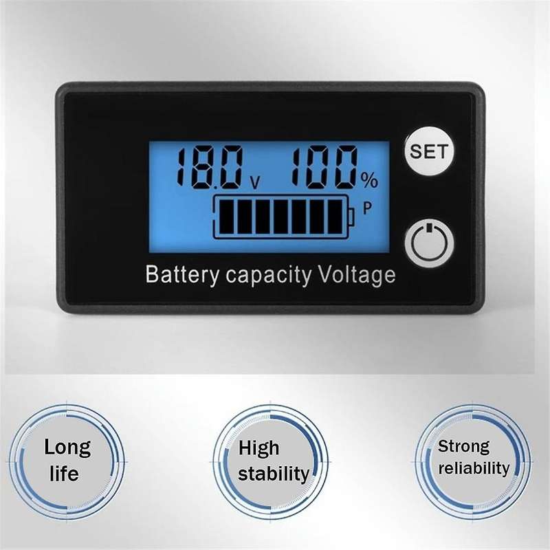 LCD Liquid Crystal 8-100V Voltmeter Battery Car Power Detection Digital Lithium Battery Capacity Dis