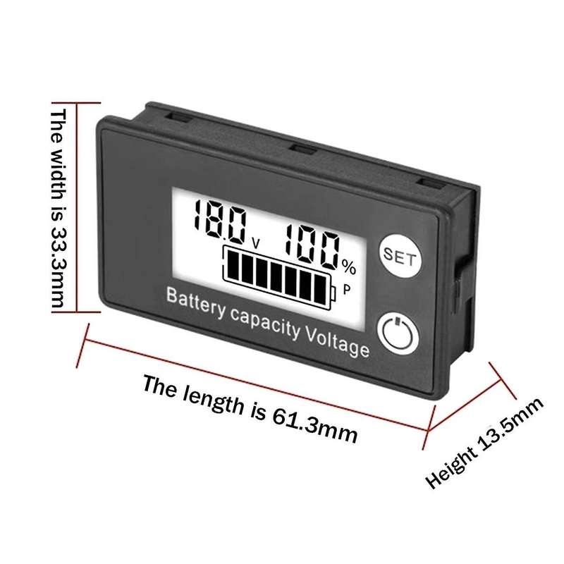 LCD Liquid Crystal 8-100V Voltmeter Battery Car Power Detection Digital Lithium Battery Capacity Dis