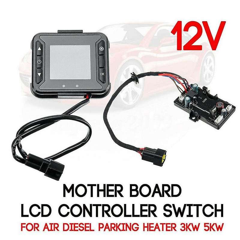 LCD Thermostat Display Switch Parking Heater Switch with Motherboard for Car Fuel Oil Air Heater