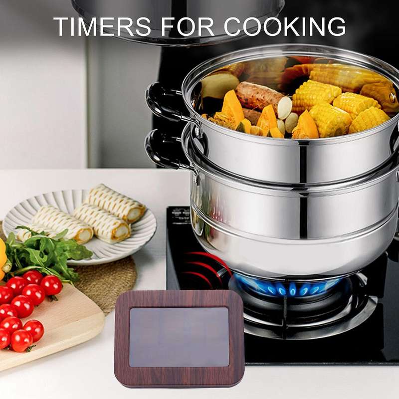Lcd Touchscreen Kitchen Timer Digital Timer Magnetic Electronic Timepieces Loud Brown Color