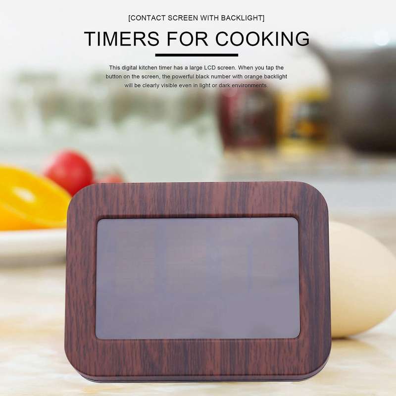Lcd Touchscreen Kitchen Timer Digital Timer Magnetic Electronic Timepieces Loud Brown Color