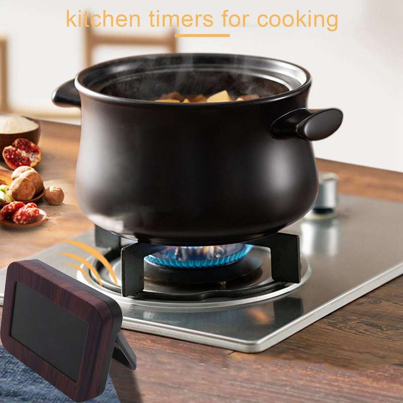 Lcd Touchscreen Kitchen Timer Digital Timer Magnetic Electronic Timepieces Loud Brown Color