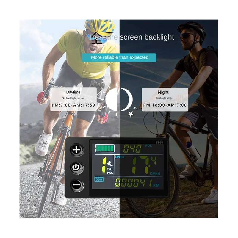 Lcd-s866 Electric Bicycle Color Lcd Display Instrument 24v 36v 48v Electric Bicycle Modification, S