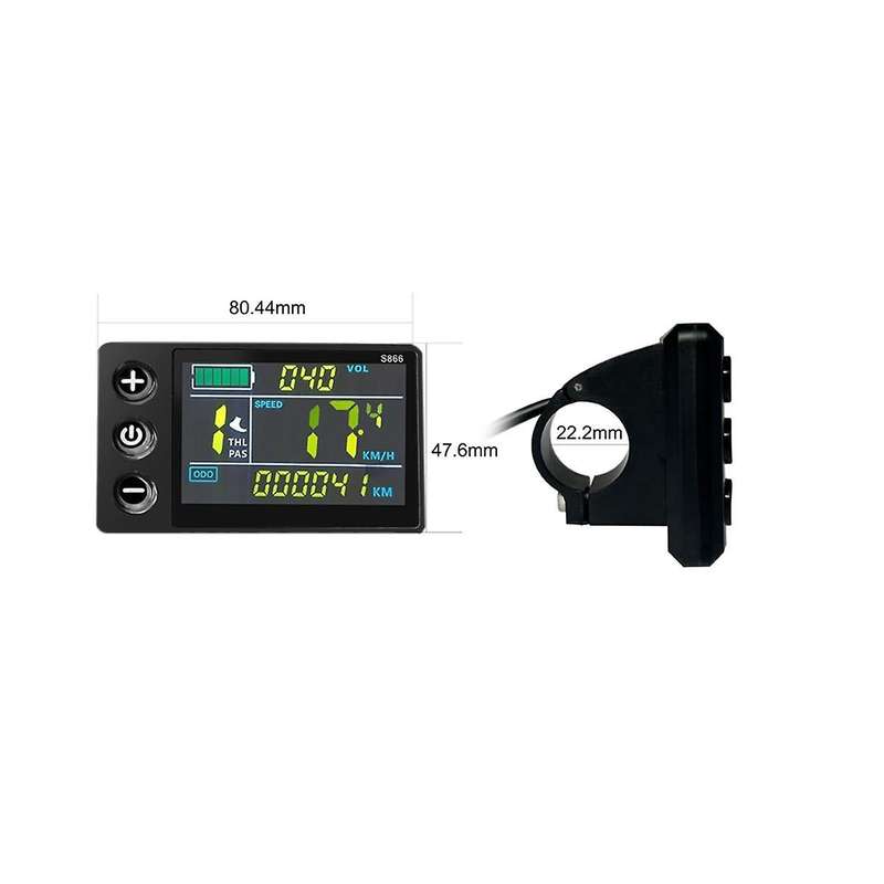 Lcd-s866 Electric Bicycle Color Lcd Display Instrument 24v 36v 48v Electric Bicycle Modification, S