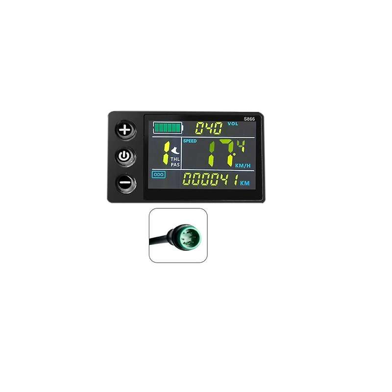 Lcd-s866 Electric Bicycle Color Lcd Display Instrument 24v 36v 48v Electric Bicycle Modification, W