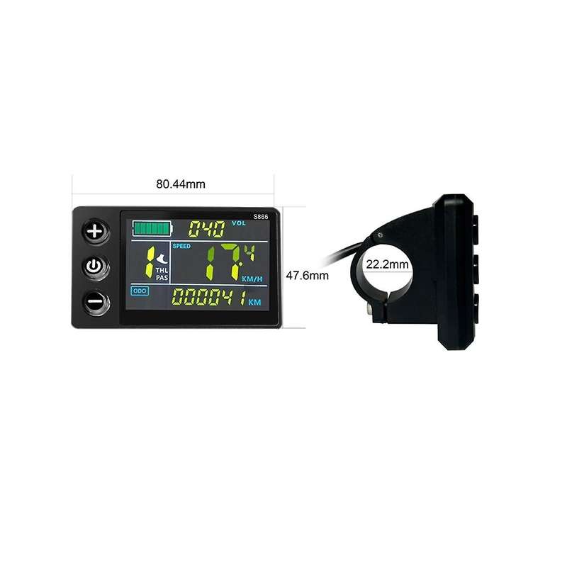 Lcd-s866 Electric Bicycle Color Lcd Display Instrument 24v 36v 48v Electric Bicycle Modification, W