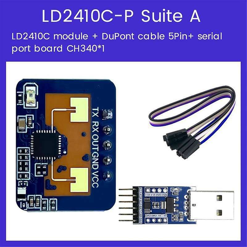 LD2410C 24G Radar Human Presence Sensor+CH340 Adapter FMCW Radar Millimeter Wave Motion Detection Mo