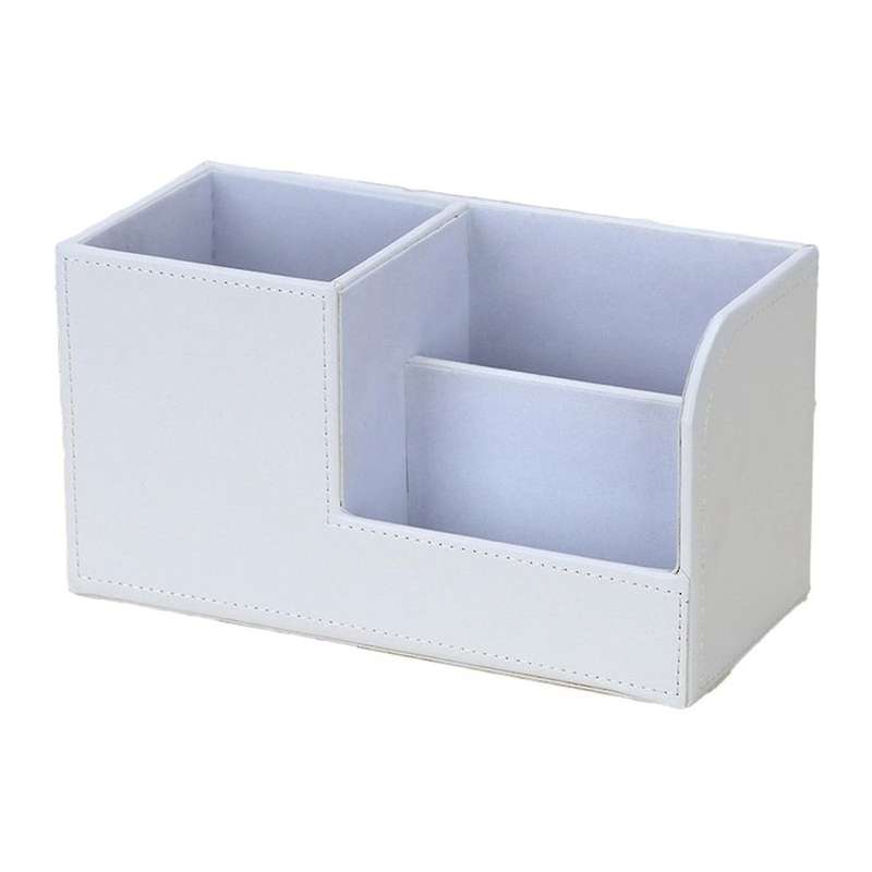 Leather Desk Organizer,office Supplies Holder Desktop Stationery Storage Box for Business Card, Pen