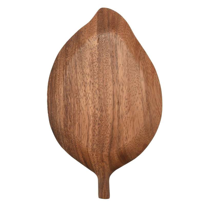 Leaf Shape Storage Fruit Tray Solid Wood Handmade Serving Dessert Organizer Plate Wooden Home Stuff