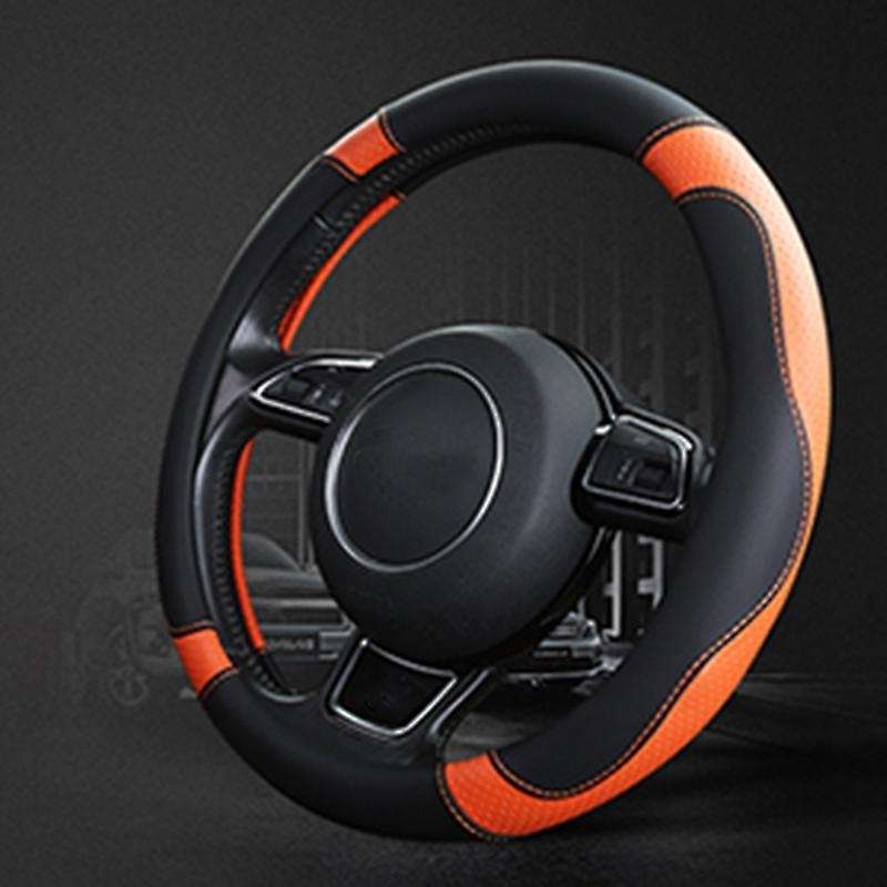 Leatherette Car Decoration Car-Styling Sport Auto Steering Wheel Covers Anti-Slip Automotive Accesso