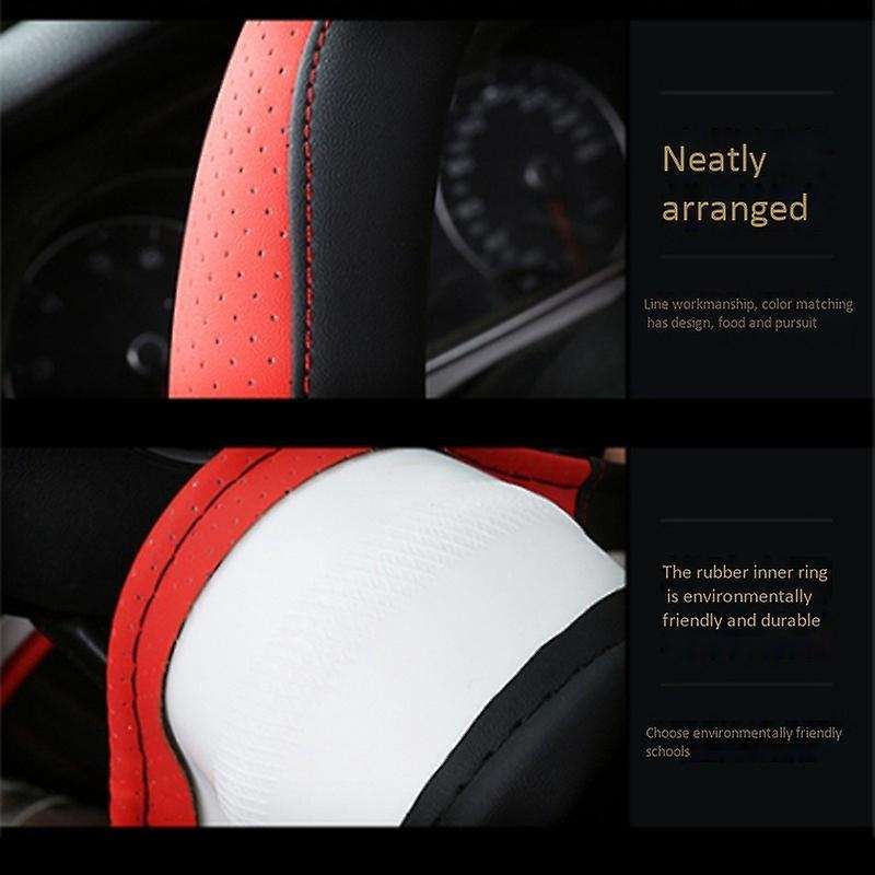 Leatherette Car Decoration Car-Styling Sport Auto Steering Wheel Covers Anti-Slip Automotive Accesso