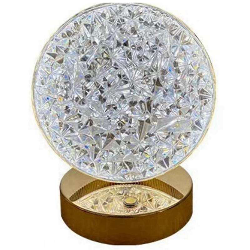 Led , Circular Three Color Desk Light, Touch Dimming, Bedside Light, Romantic Diamond Usb