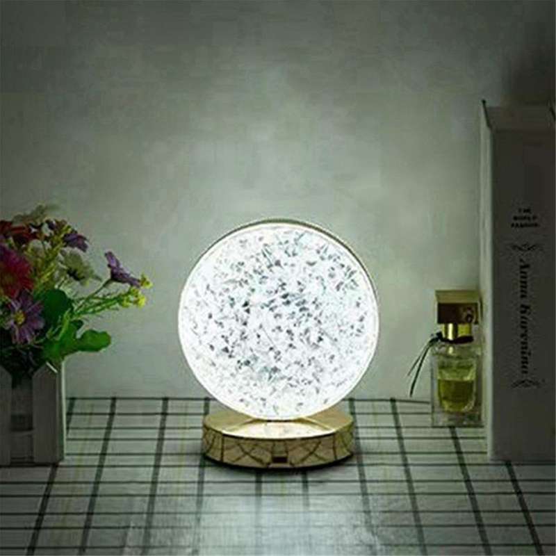 Led , Circular Three Color Desk Light, Touch Dimming, Bedside Light, Romantic Diamond Usb