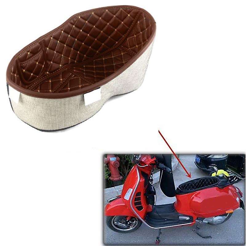 Leather Rear Trunk Cargo Liner Protector Motorcycle Seat Bucket Pad for Gts300 300 Accessories, Brow