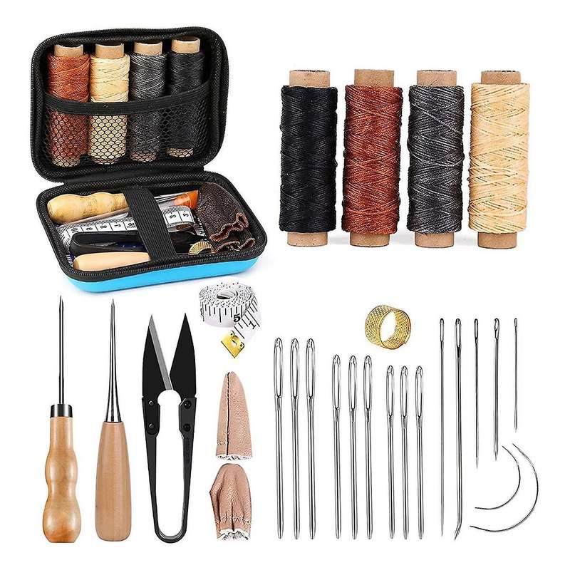 Leather Sewing Kit, Leather Working Tools and Supplies, Leather Working Kit Waxed Thread, Leather Up