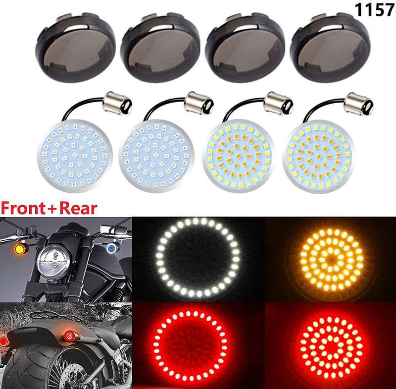 LED 1157 Turn Signal Light 2 Inches Tail Brake LED with Smoke Lens Cover for Touring Softail Glide