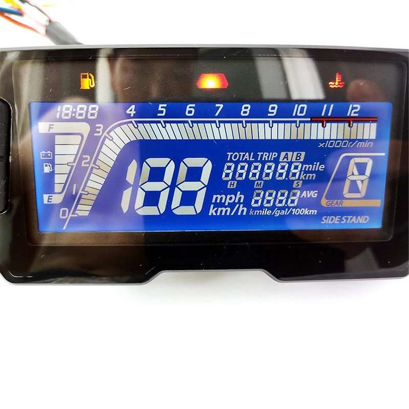 Led 12000rpm 6 Gear Universal Motorcycle Lcd Digital Speedometer Backlight Odometer 2 4 Cylinders Me